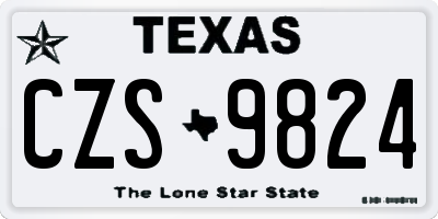 TX license plate CZS9824