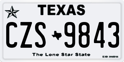 TX license plate CZS9843