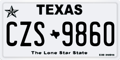 TX license plate CZS9860