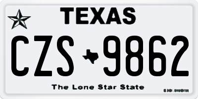 TX license plate CZS9862