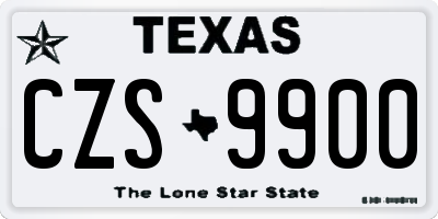 TX license plate CZS9900