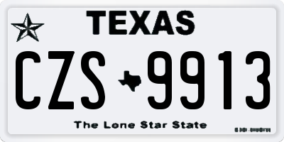 TX license plate CZS9913