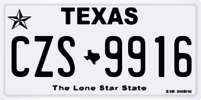 TX license plate CZS9916