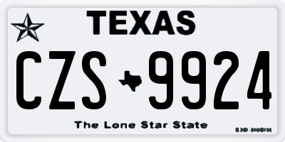 TX license plate CZS9924
