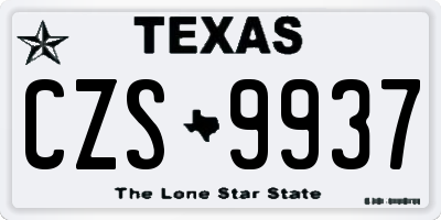 TX license plate CZS9937