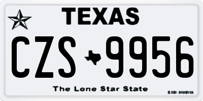 TX license plate CZS9956