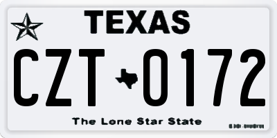 TX license plate CZT0172