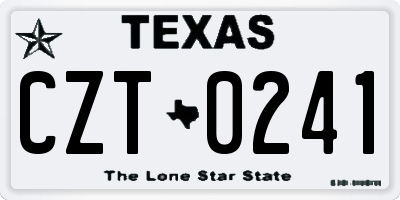 TX license plate CZT0241