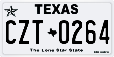 TX license plate CZT0264