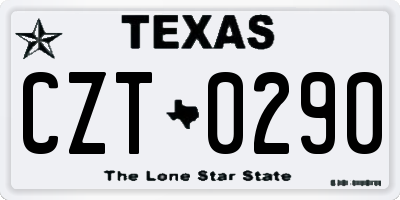 TX license plate CZT0290