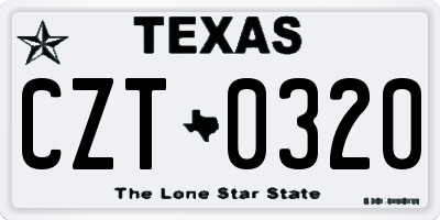 TX license plate CZT0320