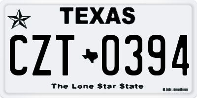 TX license plate CZT0394