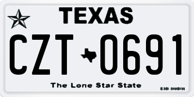 TX license plate CZT0691
