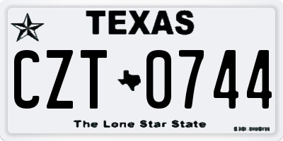 TX license plate CZT0744