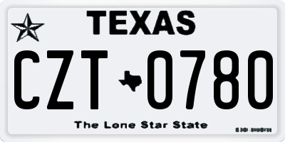 TX license plate CZT0780