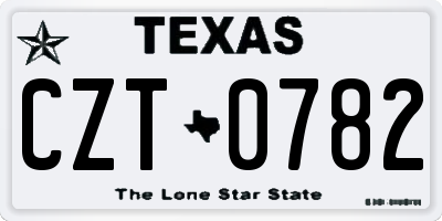 TX license plate CZT0782