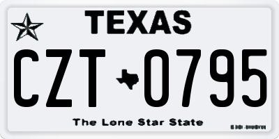 TX license plate CZT0795
