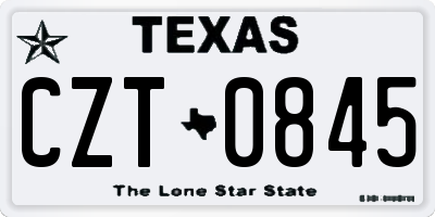 TX license plate CZT0845