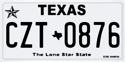 TX license plate CZT0876