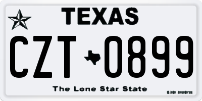 TX license plate CZT0899