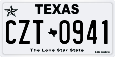 TX license plate CZT0941