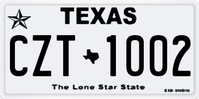 TX license plate CZT1002