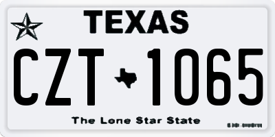 TX license plate CZT1065