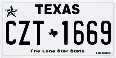 TX license plate CZT1669
