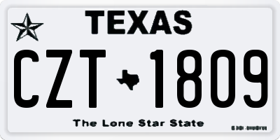TX license plate CZT1809
