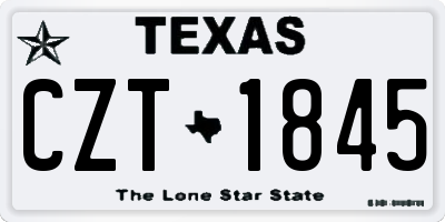 TX license plate CZT1845