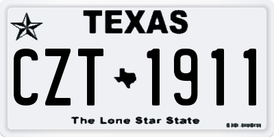 TX license plate CZT1911