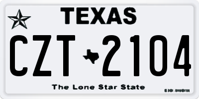 TX license plate CZT2104