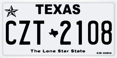 TX license plate CZT2108