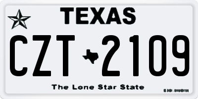 TX license plate CZT2109