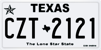 TX license plate CZT2121