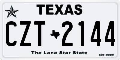 TX license plate CZT2144