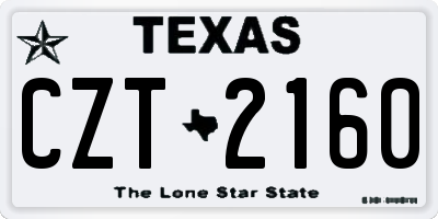 TX license plate CZT2160