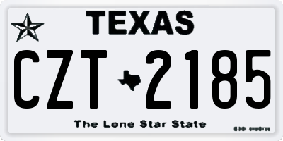 TX license plate CZT2185