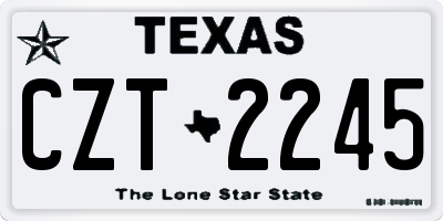 TX license plate CZT2245