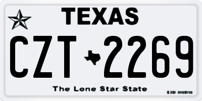 TX license plate CZT2269
