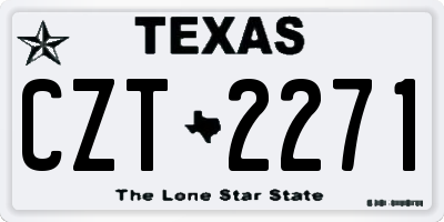 TX license plate CZT2271