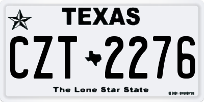 TX license plate CZT2276