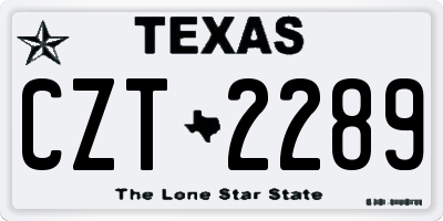 TX license plate CZT2289