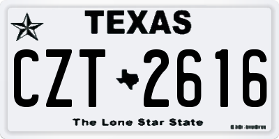TX license plate CZT2616