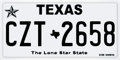TX license plate CZT2658