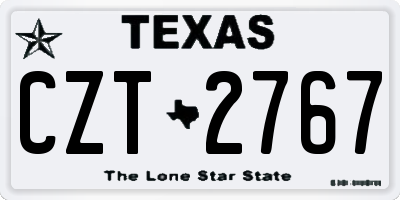 TX license plate CZT2767