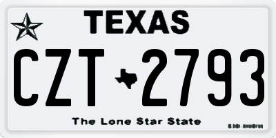 TX license plate CZT2793