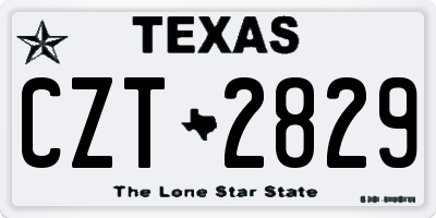 TX license plate CZT2829