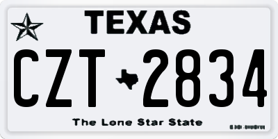 TX license plate CZT2834