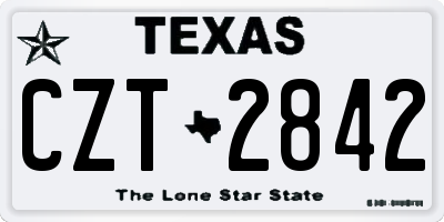 TX license plate CZT2842